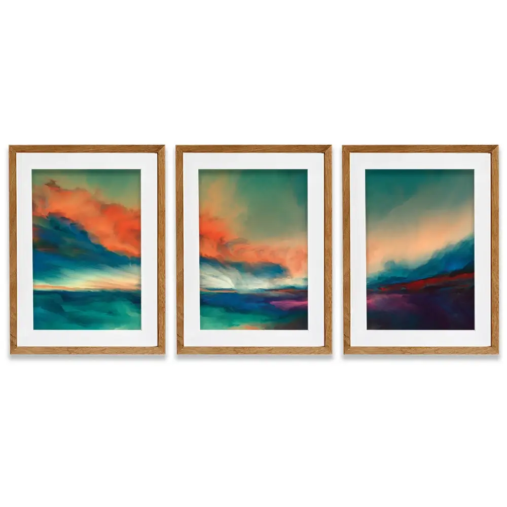 Abstract Sunset Framed Art Print Trio Abstract Sunset Framed Art Print Trio wall art product agsandrew / Shutterstock
