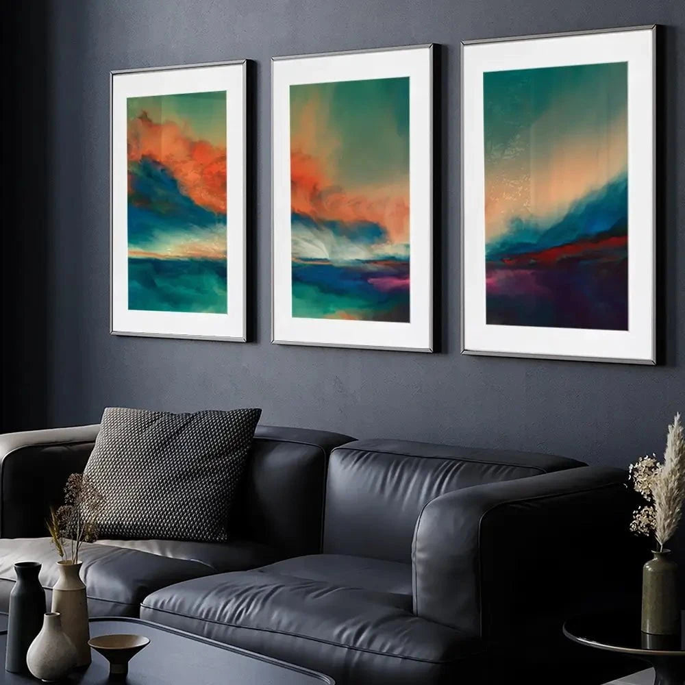 Abstract Sunset Framed Art Print Trio Abstract Sunset Framed Art Print Trio wall art product agsandrew / Shutterstock