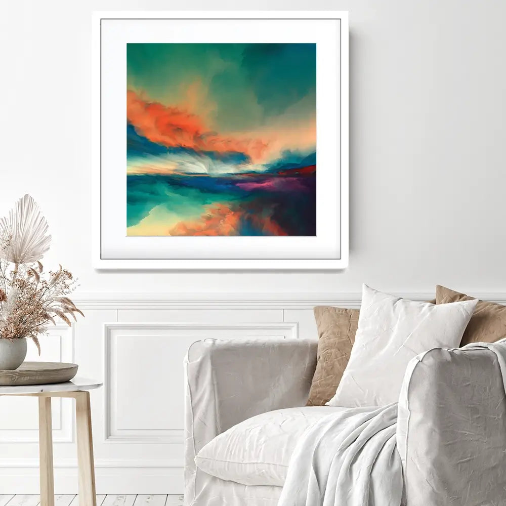Abstract Sunset Square Framed Art Print Abstract Sunset Square Framed Art Print wall art product Art Print Shop