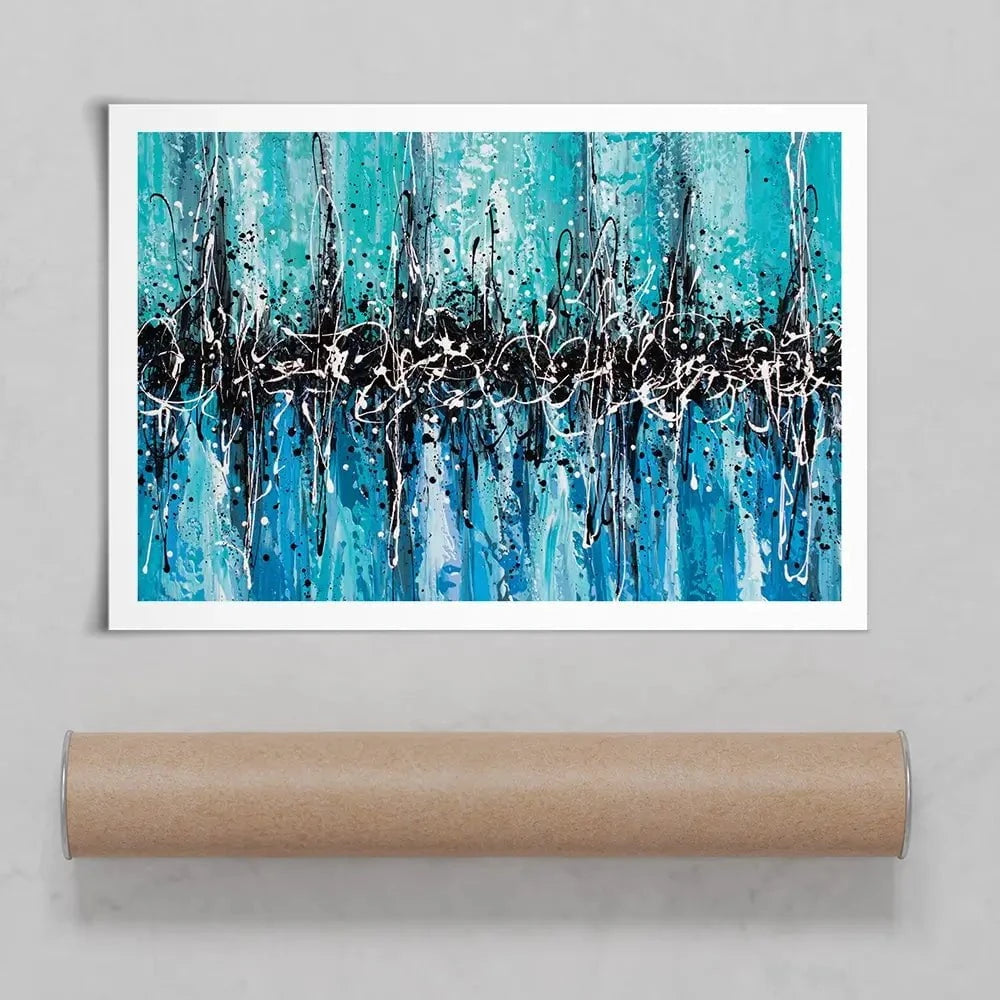 Abstract Teal Art Print Abstract Teal Art Print wall art product Olga Tkachyk