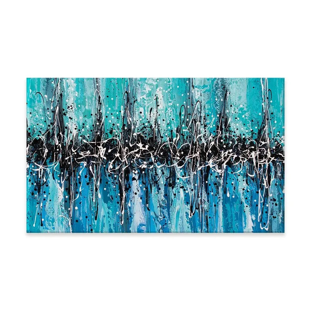 Abstract Teal Canvas Print Abstract Teal Canvas Print wall art product Olga Tkachyk