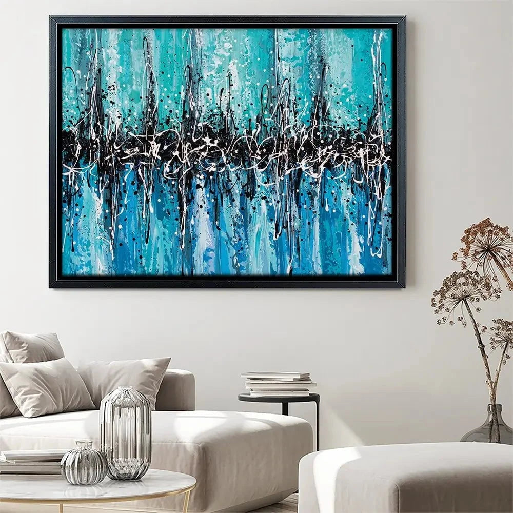Abstract Teal Canvas Print Abstract Teal Canvas Print wall art product Olga Tkachyk