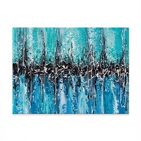 Abstract Teal Canvas Print Abstract Teal Canvas Print wall art product Olga Tkachyk