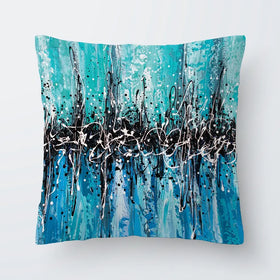 Abstract Teal Cushion Abstract Teal Cushion wall art product Art Print Shop