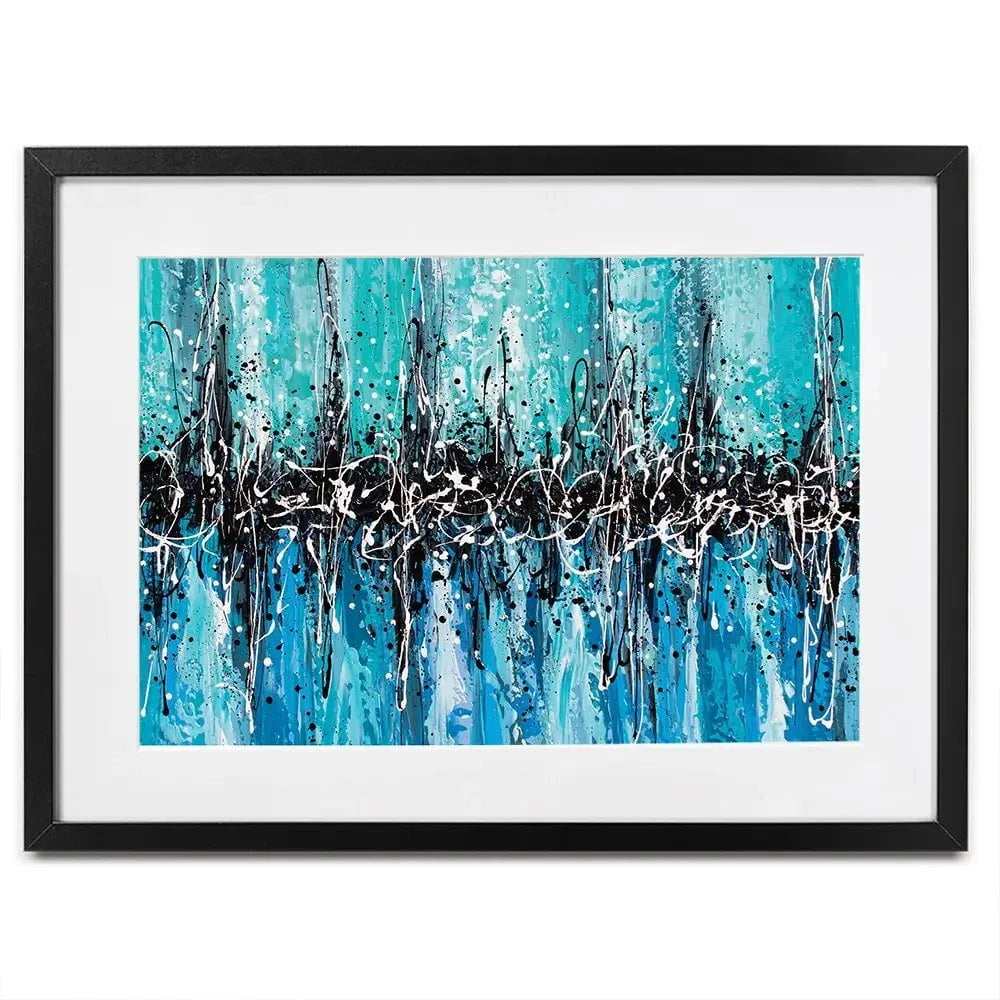 Abstract Teal Framed Art Print Abstract Teal Framed Art Print wall art product Olga Tkachyk