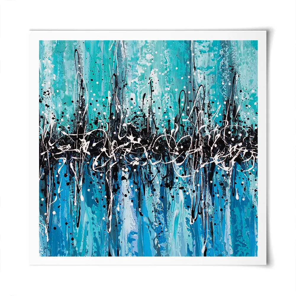 Abstract Teal Square Art Print Abstract Teal Square Art Print wall art product Art Print Shop