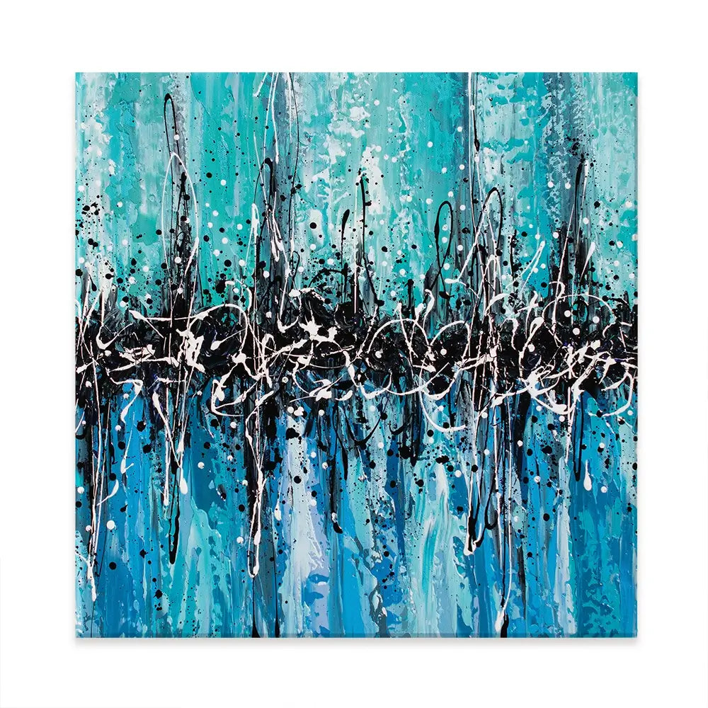 Abstract Teal Square Canvas Print Abstract Teal Square Canvas Print wall art product Art Print Shop
