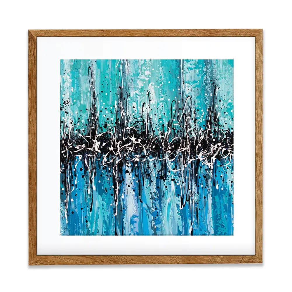 Abstract Teal Square Framed Art Print Abstract Teal Square Framed Art Print wall art product Art Print Shop