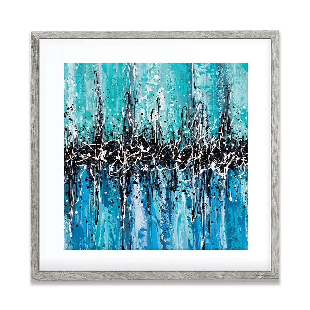 Abstract Teal Square Framed Art Print Abstract Teal Square Framed Art Print wall art product Art Print Shop