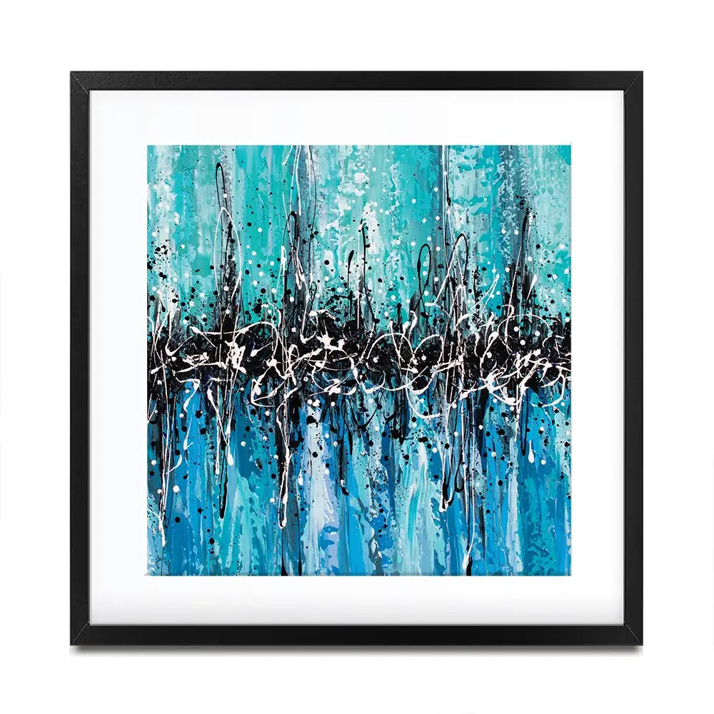 Abstract Teal Square Framed Art Print Abstract Teal Square Framed Art Print wall art product Art Print Shop