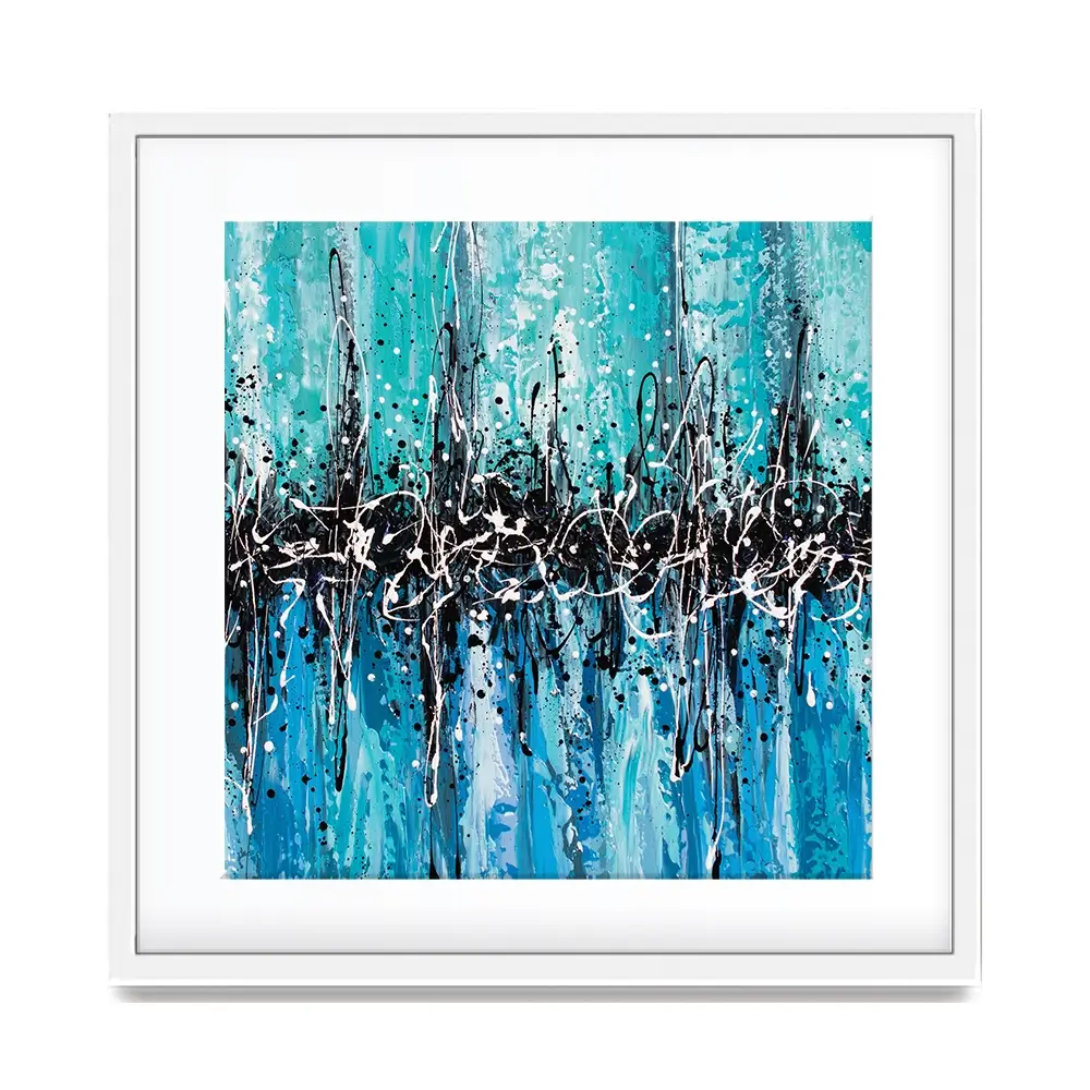 Abstract Teal Square Framed Art Print Abstract Teal Square Framed Art Print wall art product Art Print Shop