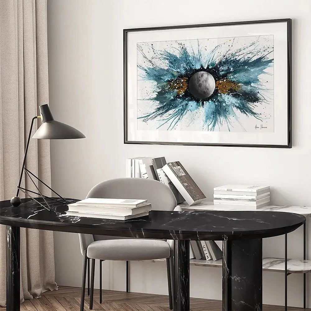 Abstract Universe Silent Moon Framed Art Print Abstract Universe Silent Moon Framed Art Print wall art product Ashvin Harrison