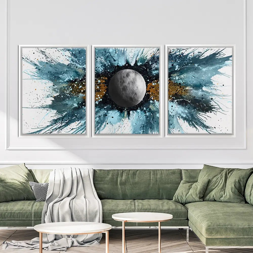 Abstract Universe Silent Moon Trio Canvas Print Abstract Universe Silent Moon Trio Canvas Print wall art product Ashvin Harrison