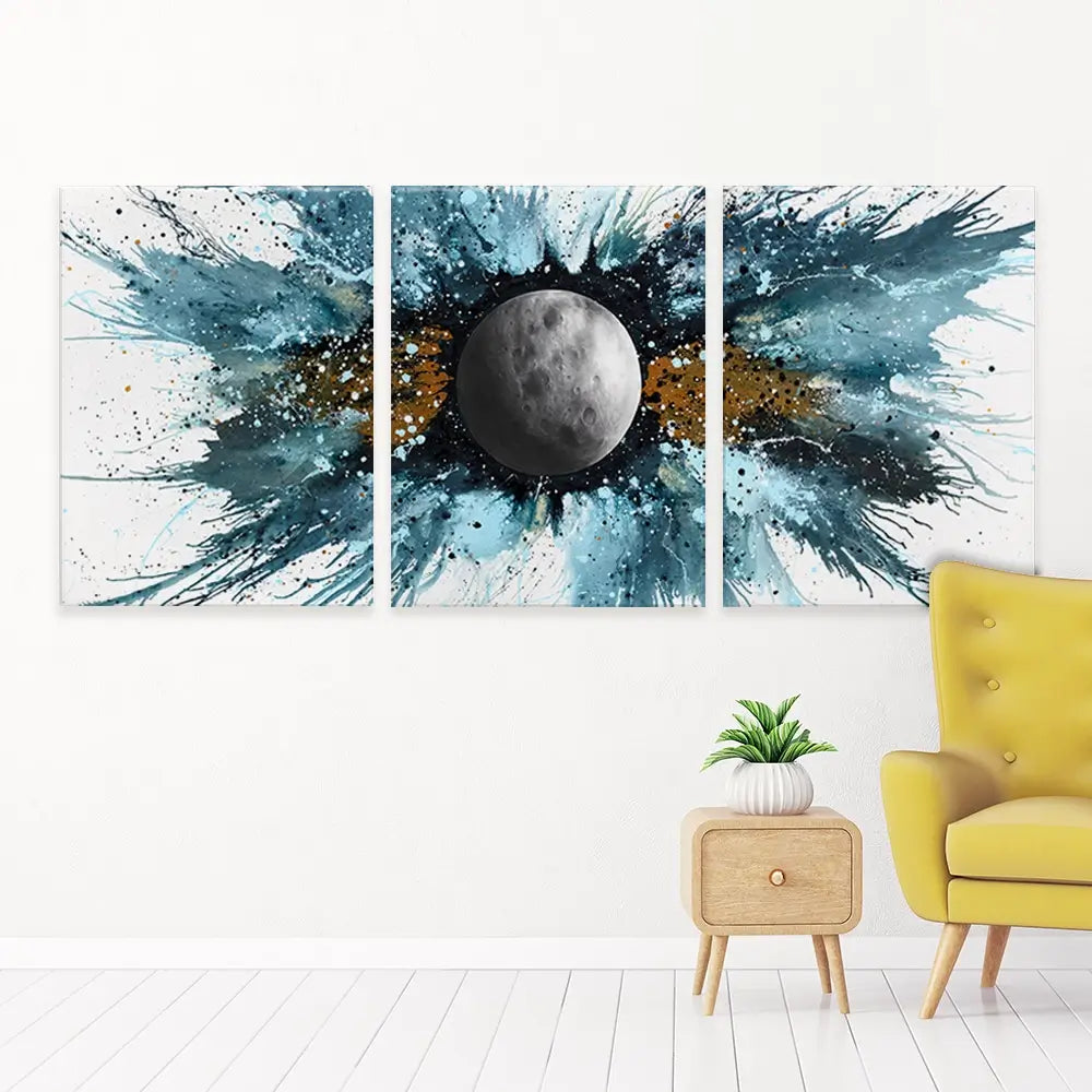 Abstract Universe Silent Moon Trio Canvas Print Abstract Universe Silent Moon Trio Canvas Print wall art product Ashvin Harrison