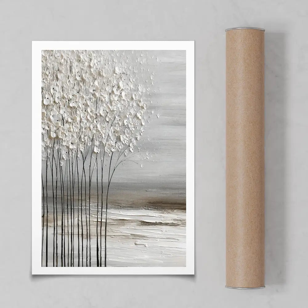Abstract White Trees Art Print Abstract White Trees Art Print wall art product LSR Design Studio - Independent