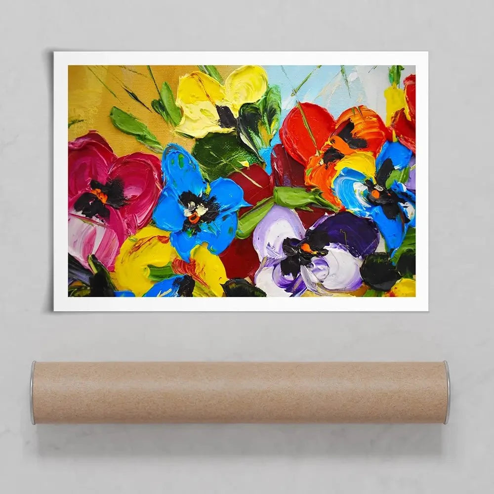 Acrylic Painted Flowers Art Print Acrylic Painted Flowers Art Print wall art product Victoria Denisova / Shutterstock