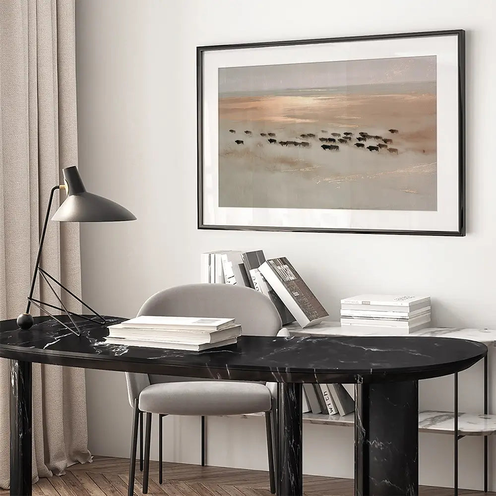 Aerial Buffalo Dust Framed Art Print Aerial Buffalo Dust Framed Art Print wall art product Chromatic Storm Studio