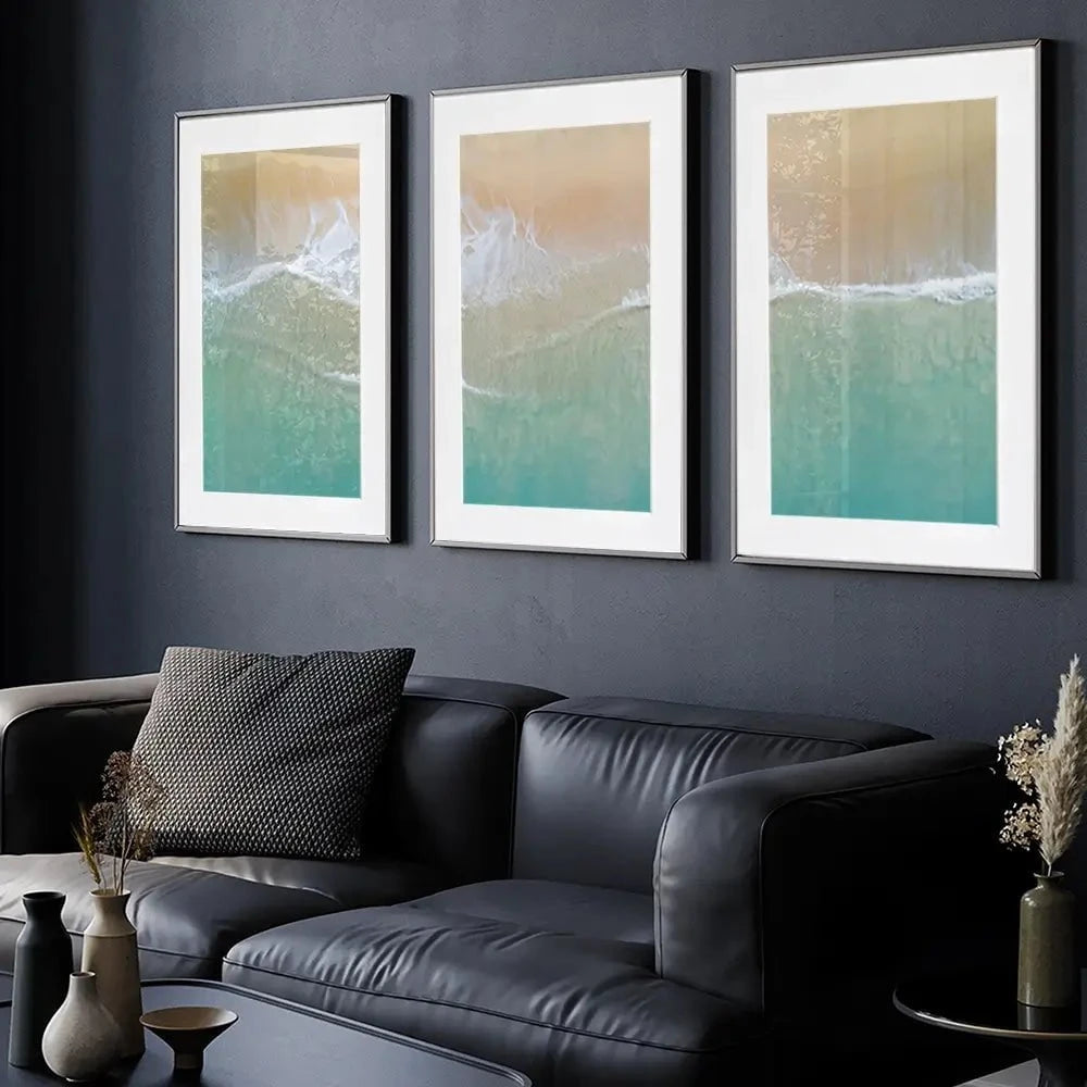 Aerial Wave Framed Art Print Trio Aerial Wave Framed Art Print Trio wall art product Zephyr_p / Shutterstock