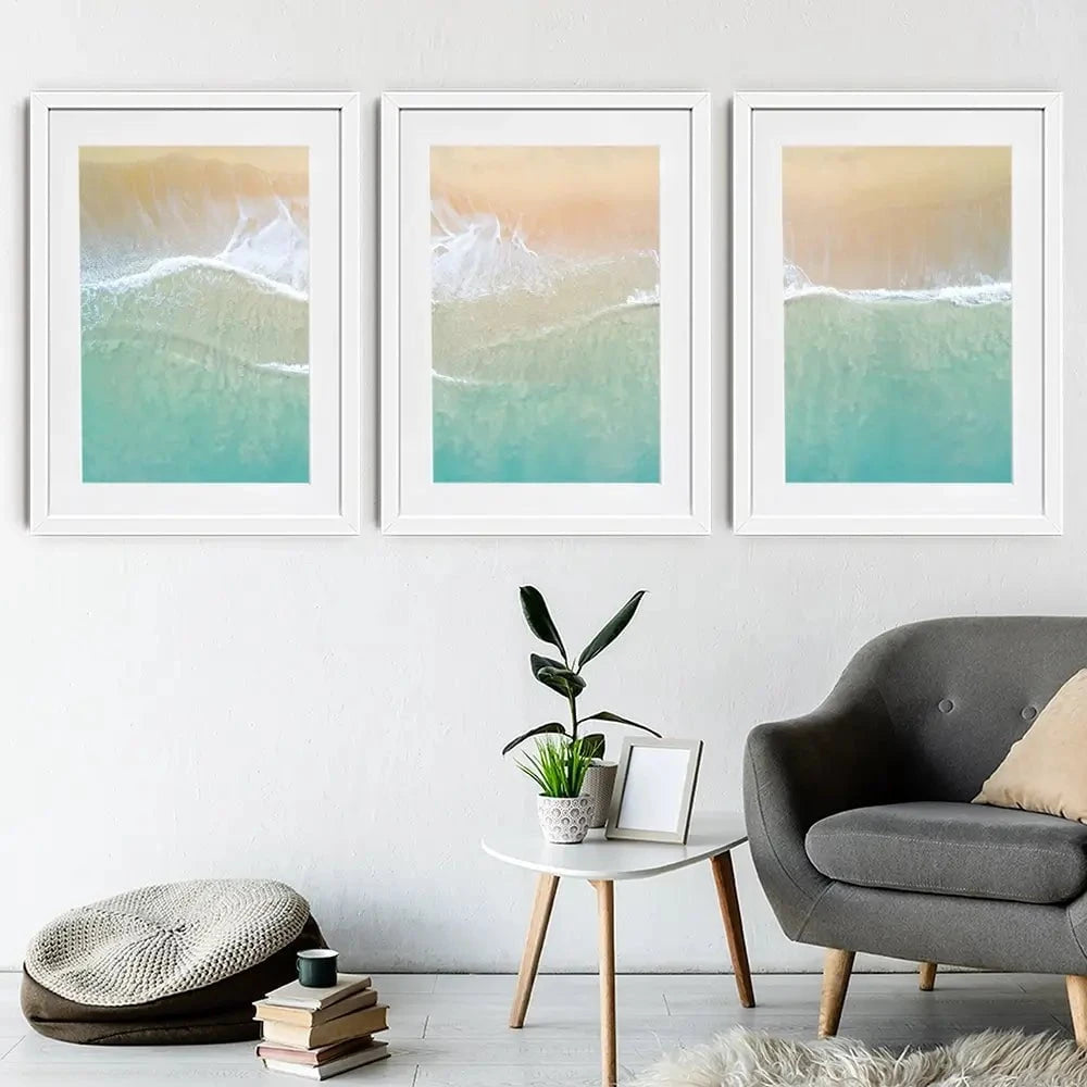 Aerial Wave Framed Art Print Trio Aerial Wave Framed Art Print Trio wall art product Zephyr_p / Shutterstock