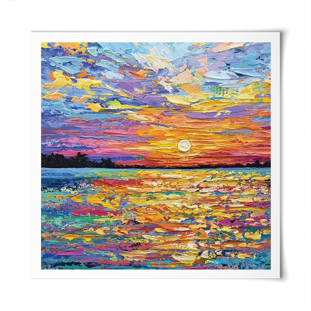 All Encompassing Sunset Square Art Print All Encompassing Sunset Square Art Print wall art product Olga Tkachyk