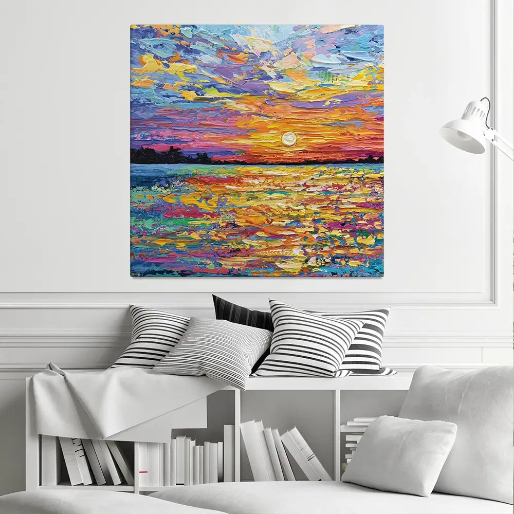 All Encompassing Sunset Square Canvas Print All Encompassing Sunset Square Canvas Print | Sunset Canvas | Sunsets wall art product Olga Tkachyk