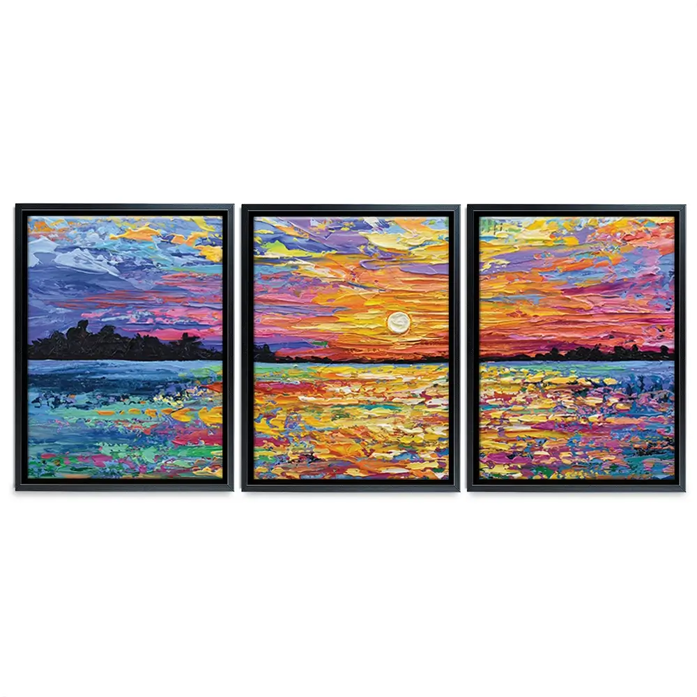 All Encompassing Sunset Trio Canvas Print All Encompassing Sunset Trio Canvas Print wall art product Olga Tkachyk