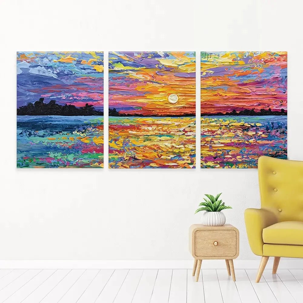 All Encompassing Sunset Trio Canvas Print All Encompassing Sunset Trio Canvas Print wall art product Olga Tkachyk