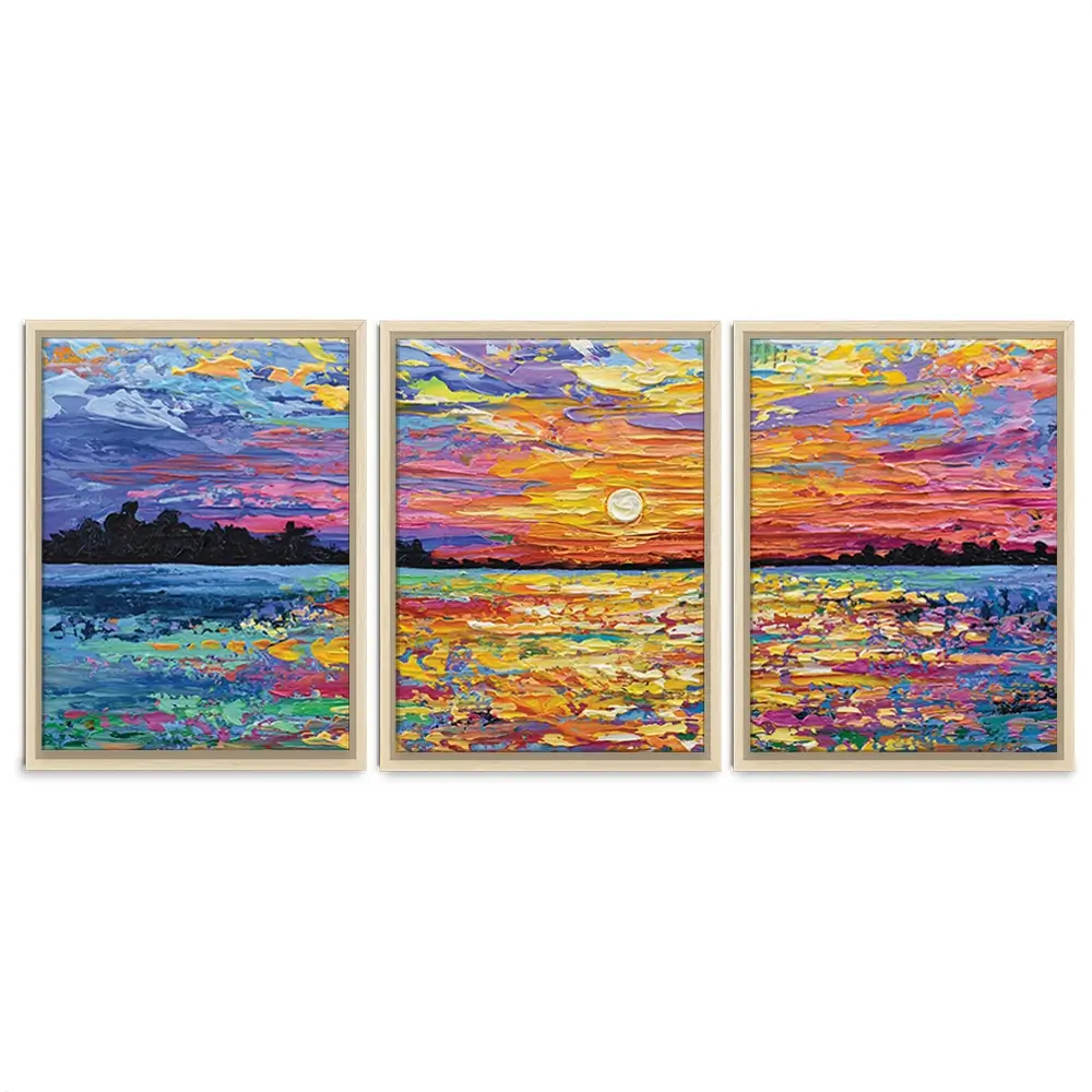 All Encompassing Sunset Trio Canvas Print All Encompassing Sunset Trio Canvas Print wall art product Olga Tkachyk