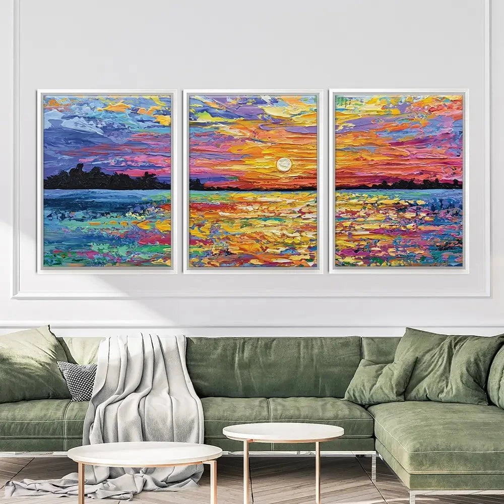 All Encompassing Sunset Trio Canvas Print All Encompassing Sunset Trio Canvas Print wall art product Olga Tkachyk