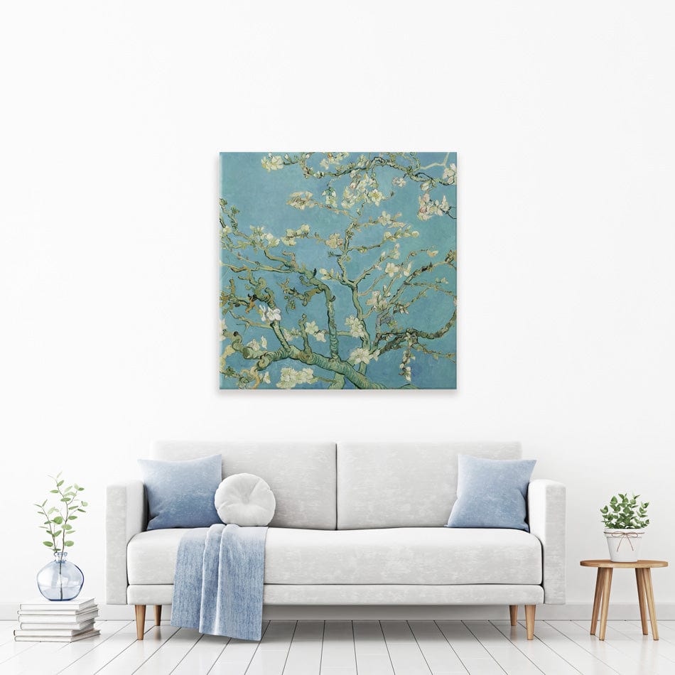 Almond Blossoms Square Canvas Print wall art product Van Gogh
