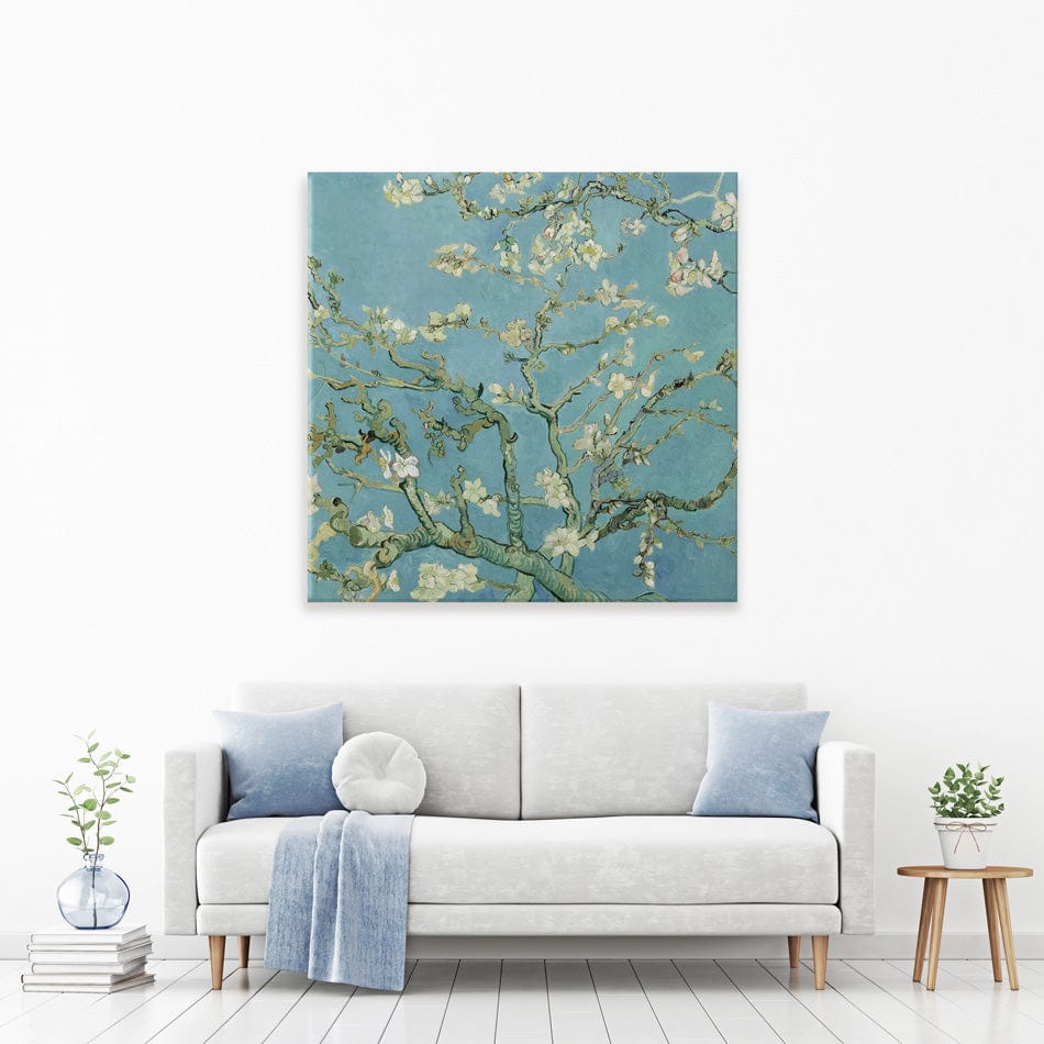 Almond Blossoms Square Canvas Print wall art product Van Gogh