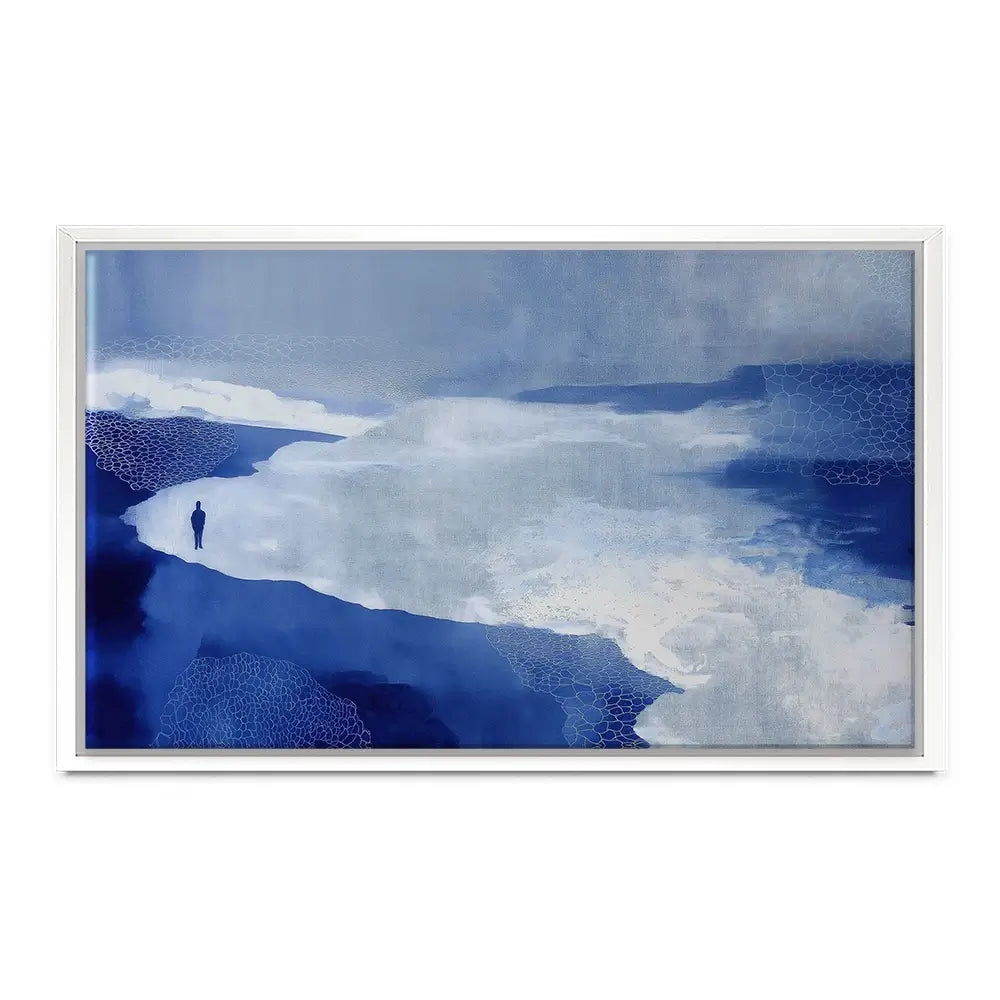 Alone On Snowy Shore Canvas Print Alone On Snowy Shore Canvas Print wall art product Chromatic Storm Studio