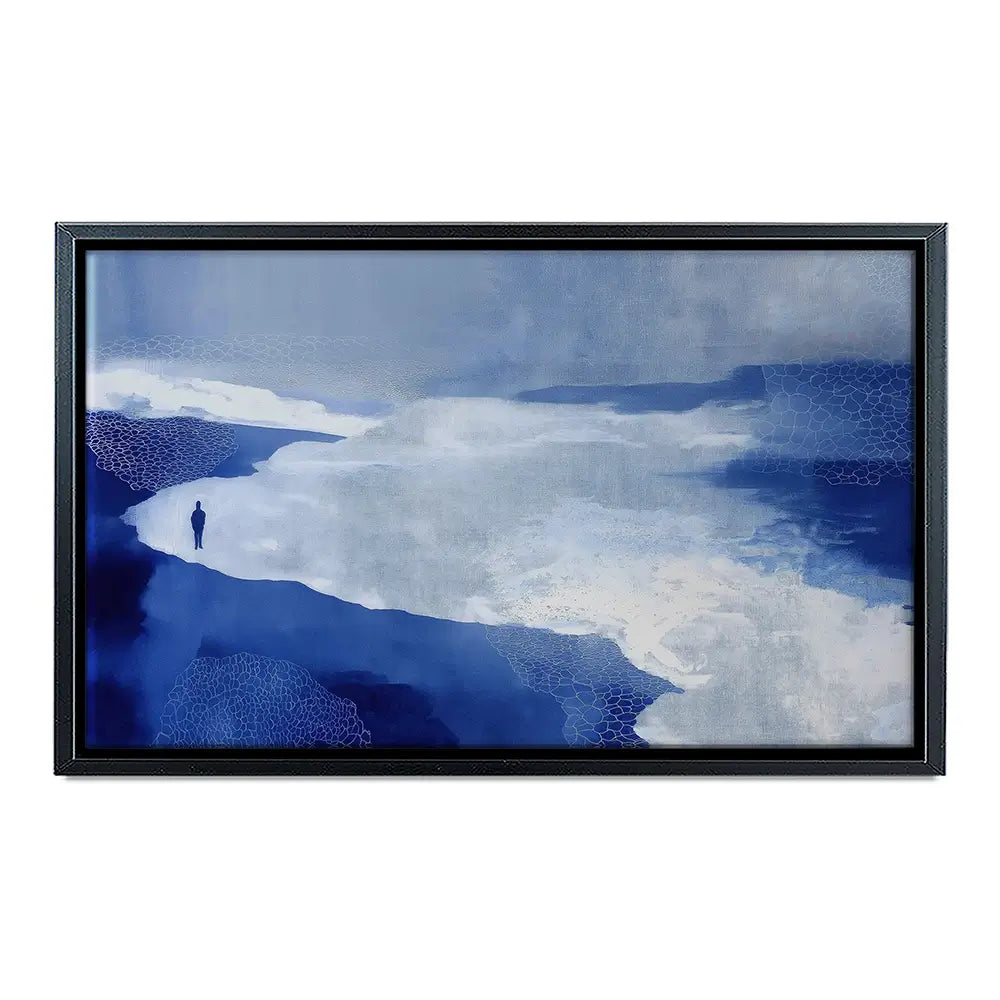 Alone On Snowy Shore Canvas Print Alone On Snowy Shore Canvas Print wall art product Chromatic Storm Studio