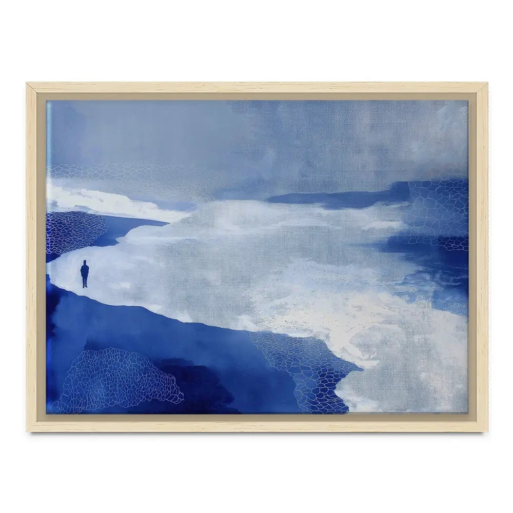 Alone On Snowy Shore Canvas Print Alone On Snowy Shore Canvas Print wall art product Chromatic Storm Studio