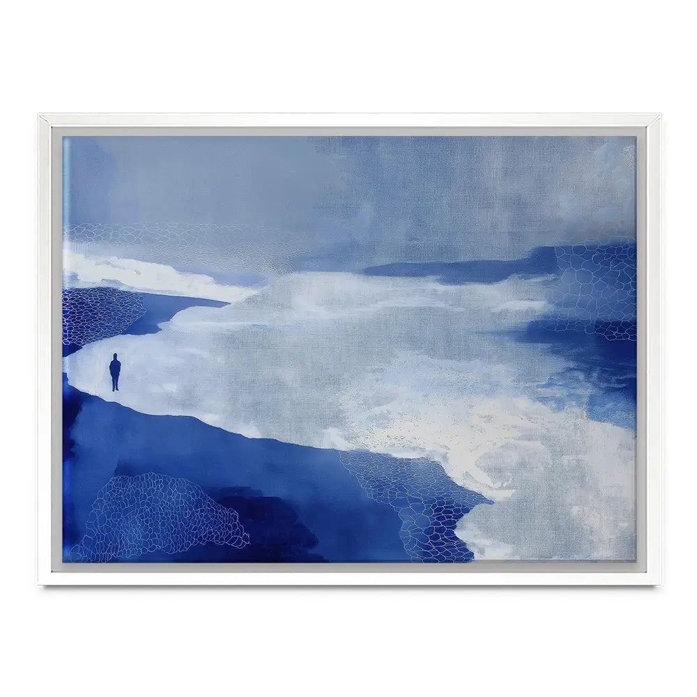 Alone On Snowy Shore Canvas Print Alone On Snowy Shore Canvas Print wall art product Chromatic Storm Studio