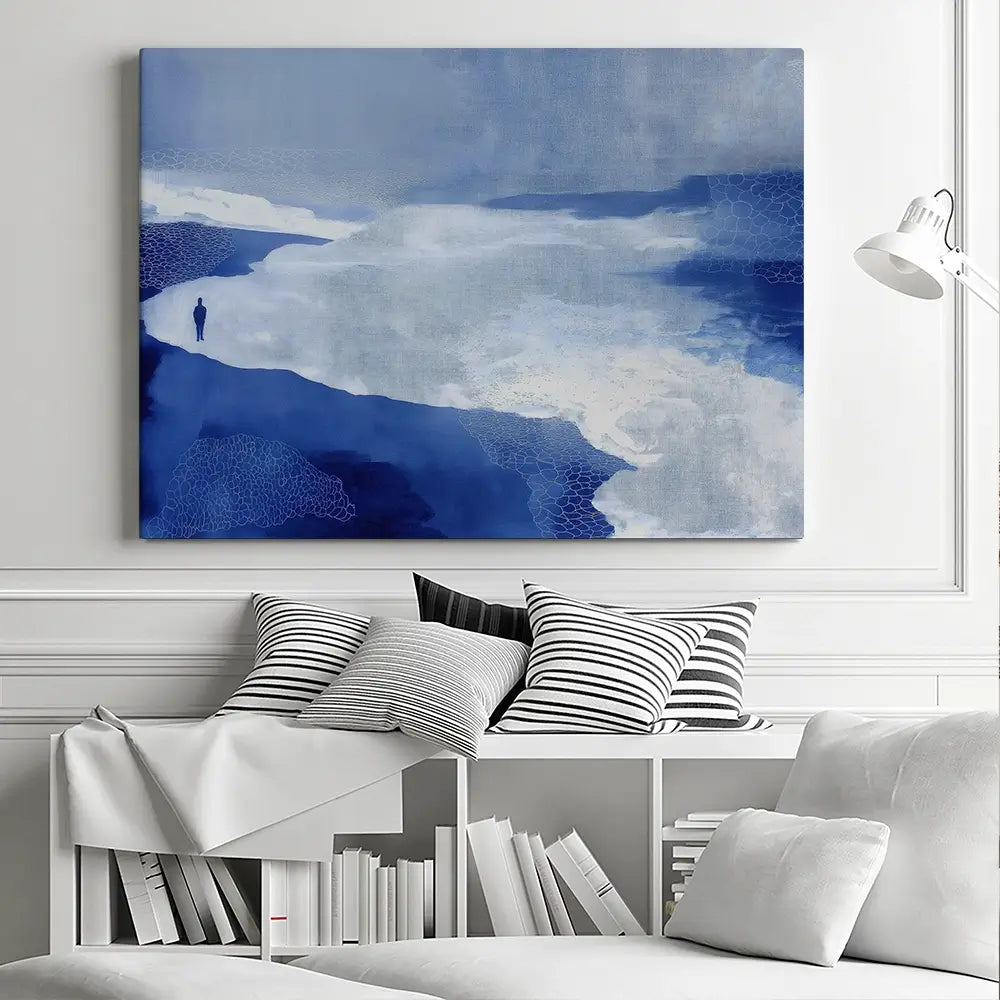 Alone On Snowy Shore Canvas Print Alone On Snowy Shore Canvas Print wall art product Chromatic Storm Studio