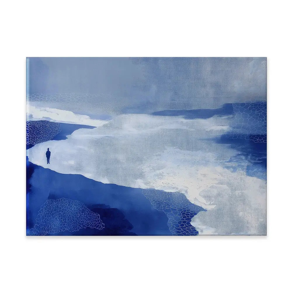 Alone On Snowy Shore Canvas Print Alone On Snowy Shore Canvas Print wall art product Chromatic Storm Studio
