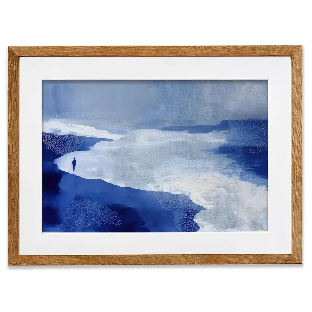 Alone On Snowy Shore Framed Art Print Alone On Snowy Shore Framed Art Print wall art product Chromatic Storm Studio