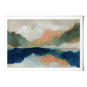 Alpine Autumn Lake Reflection Art Print Alpine Autumn Lake Reflection Art Print wall art product Chromatic Storm Studio