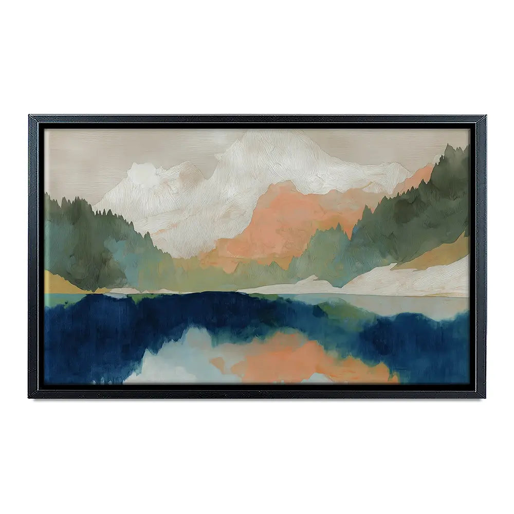 Alpine Autumn Lake Reflection Canvas Print Alpine Autumn Lake Reflection Canvas Print wall art product Chromatic Storm Studio
