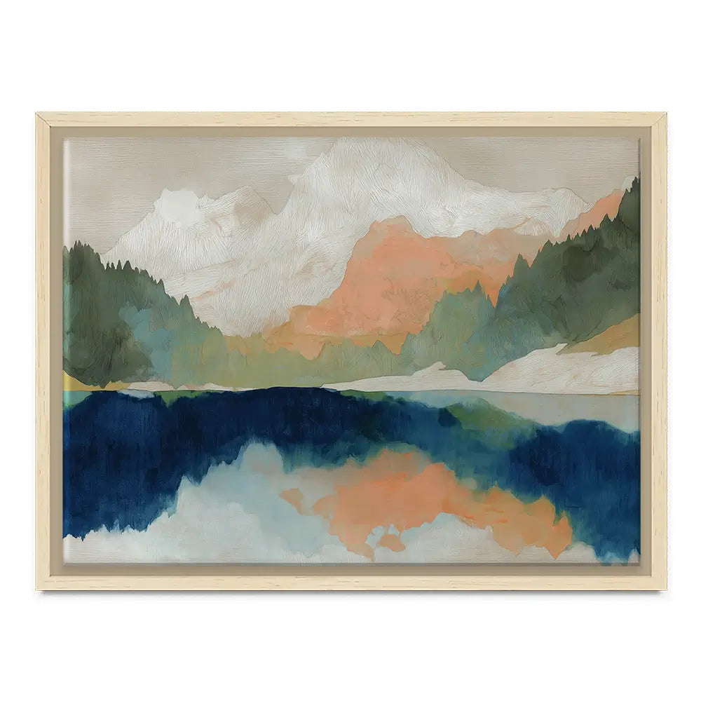 Alpine Autumn Lake Reflection Canvas Print Alpine Autumn Lake Reflection Canvas Print wall art product Chromatic Storm Studio