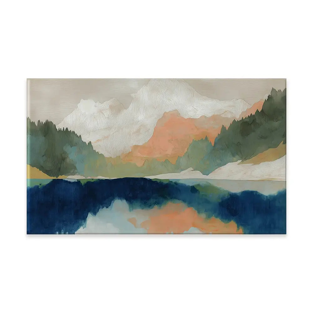 Alpine Autumn Lake Reflection Canvas Print Alpine Autumn Lake Reflection Canvas Print wall art product Chromatic Storm Studio