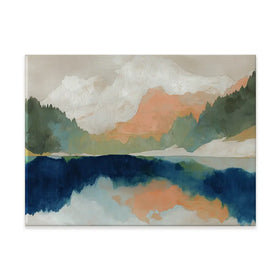 Alpine Autumn Lake Reflection Canvas Print Alpine Autumn Lake Reflection Canvas Print wall art product Chromatic Storm Studio