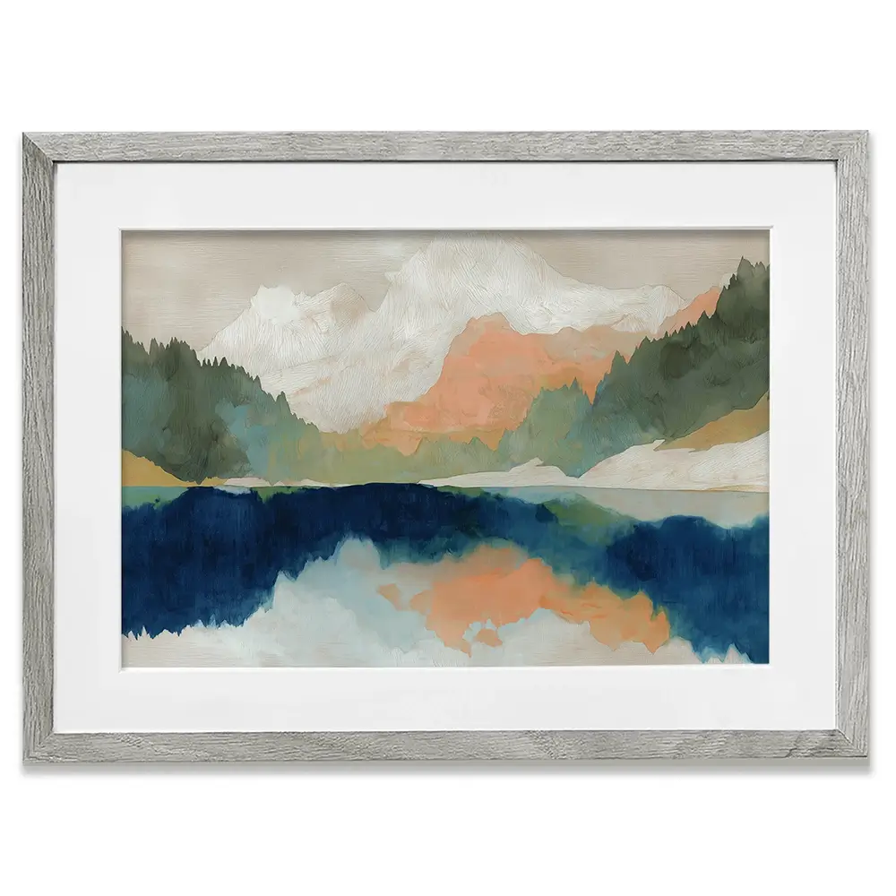 Alpine Autumn Lake Reflection Framed Art Print Alpine Autumn Lake Reflection Framed Art Print wall art product Chromatic Storm Studio