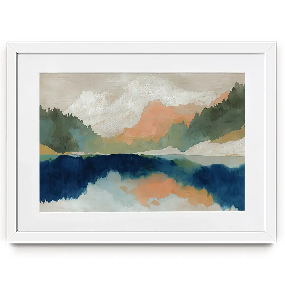 Alpine Autumn Lake Reflection Framed Art Print Alpine Autumn Lake Reflection Framed Art Print wall art product Chromatic Storm Studio