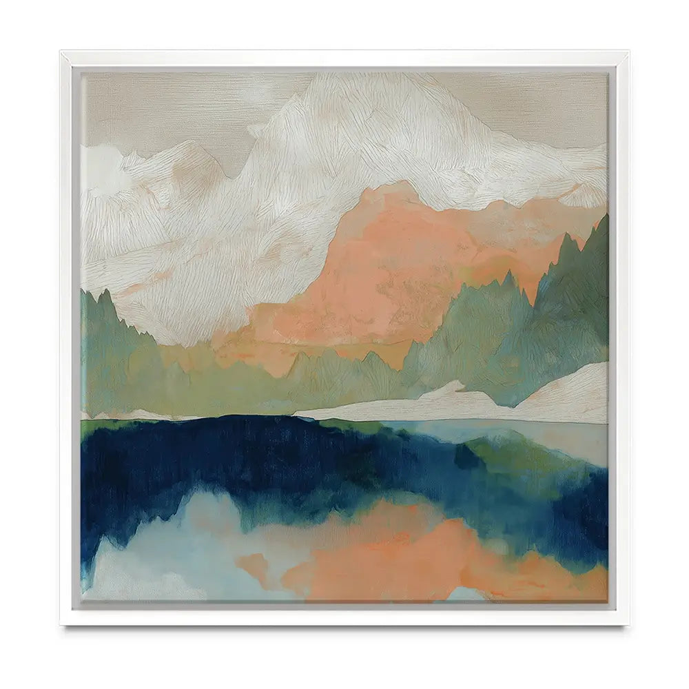 Alpine Autumn Lake Reflection Oversized Canvas Print Alpine Autumn Lake Reflection Oversized Canvas Print wall art product Chromatic Storm Studio