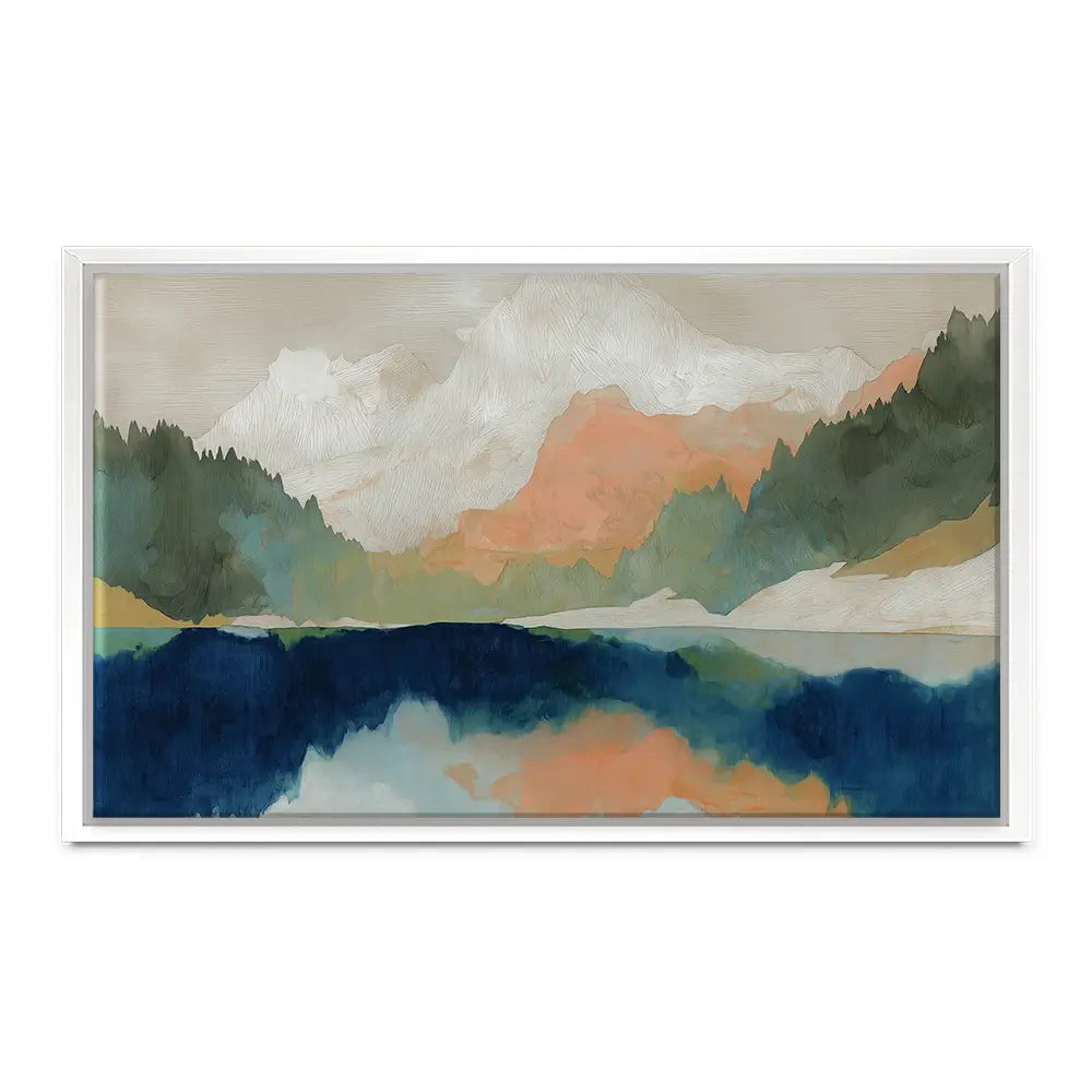Alpine Autumn Lake Reflection Oversized Canvas Print Alpine Autumn Lake Reflection Oversized Canvas Print wall art product Chromatic Storm Studio