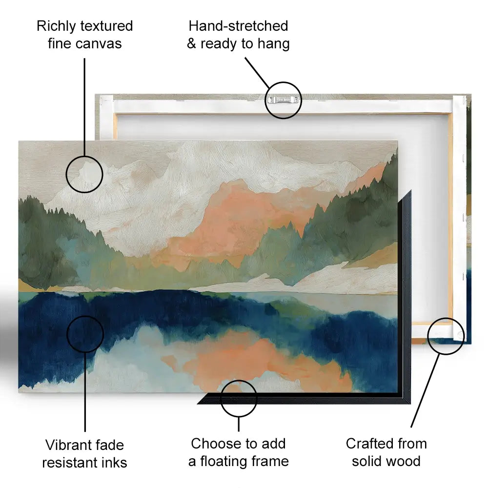 Alpine Autumn Lake Reflection Oversized Canvas Print Alpine Autumn Lake Reflection Oversized Canvas Print wall art product Chromatic Storm Studio