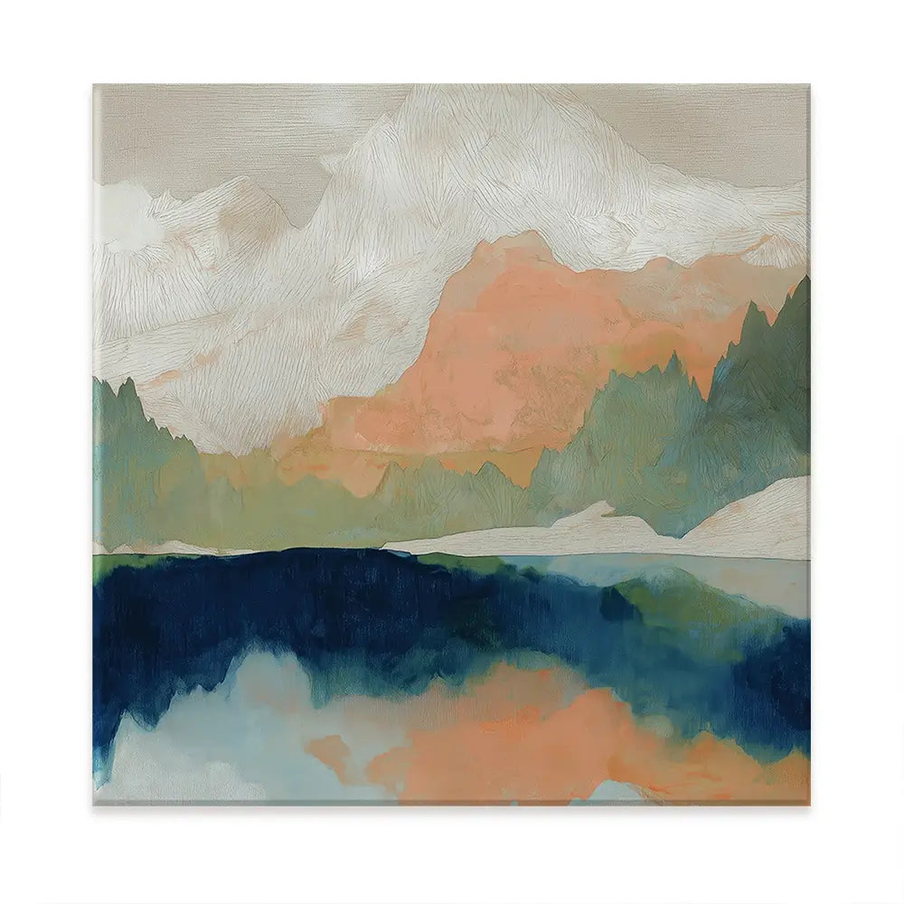Alpine Autumn Lake Reflection Oversized Canvas Print Alpine Autumn Lake Reflection Oversized Canvas Print wall art product Chromatic Storm Studio