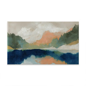 Alpine Autumn Lake Reflection Oversized Canvas Print Alpine Autumn Lake Reflection Oversized Canvas Print wall art product Chromatic Storm Studio